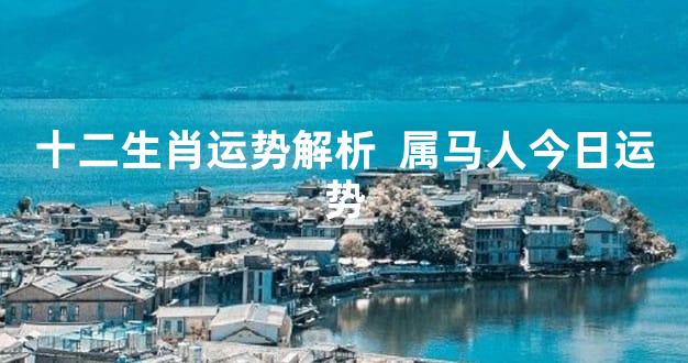 十二生肖运势解析  属马人今日运势